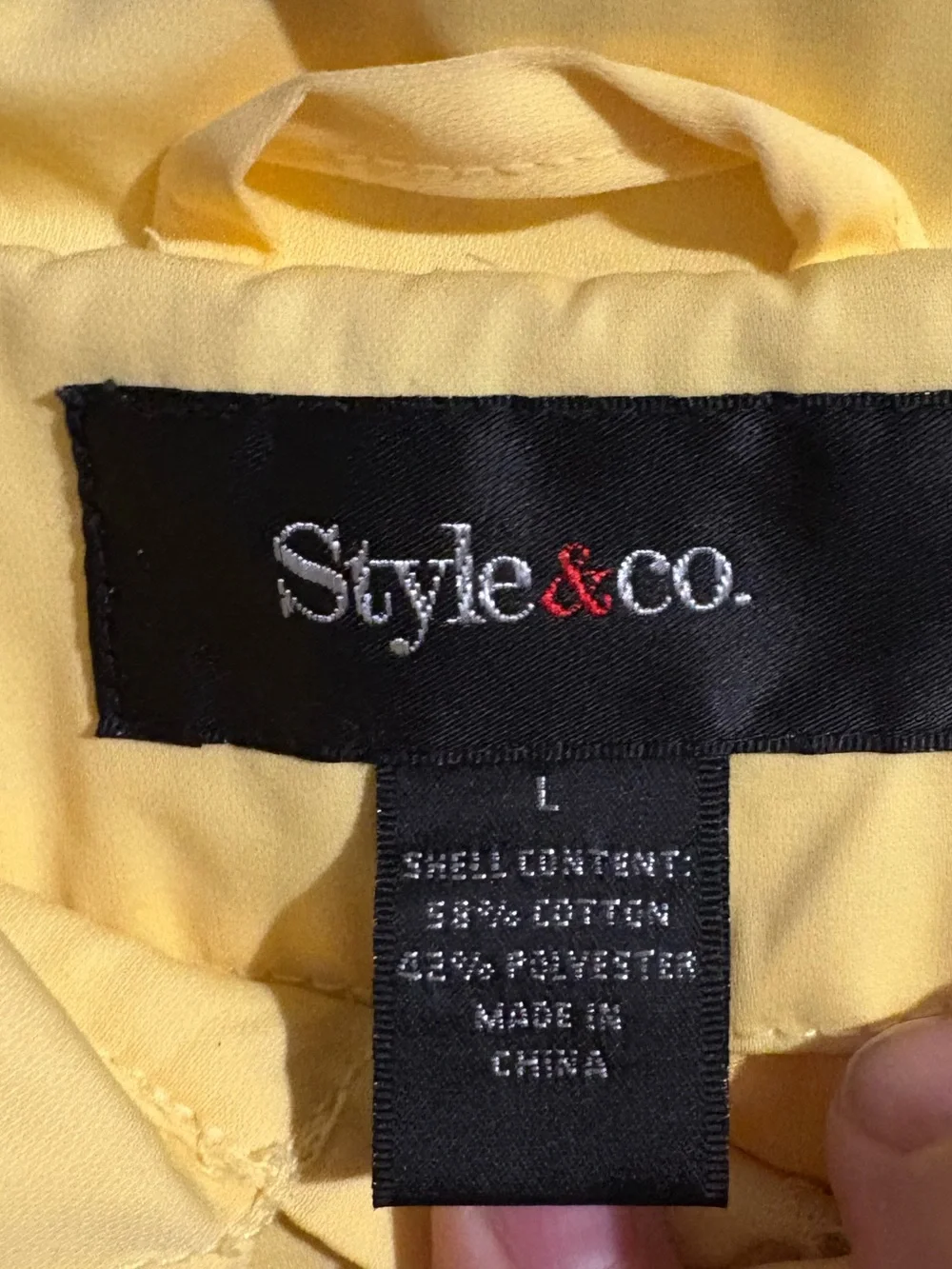 Style & Co Pea Coat Women's Yellow Cotton Blend 3/4 Sleeve Button
Front L Jacket - Picture 4 of 10